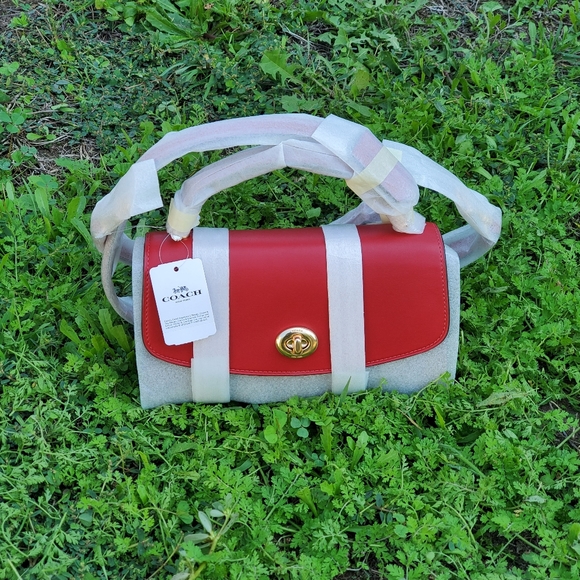 ❤️ NWT COACH Tilly Satchel 23 Red - Picture 4 of 9